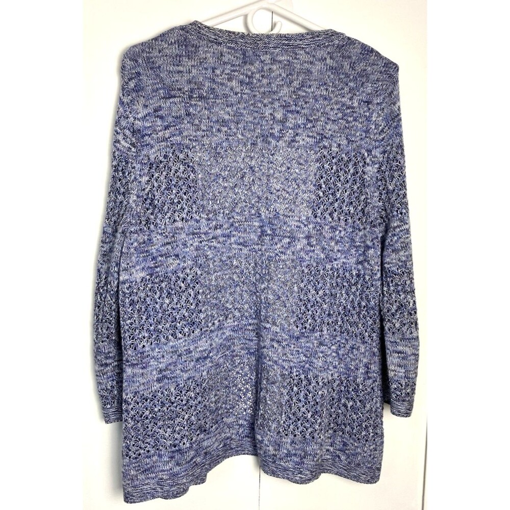 Croft & Barrow Womens Blue Marbled Cardigan Size Medium - Picture 8 of 8
